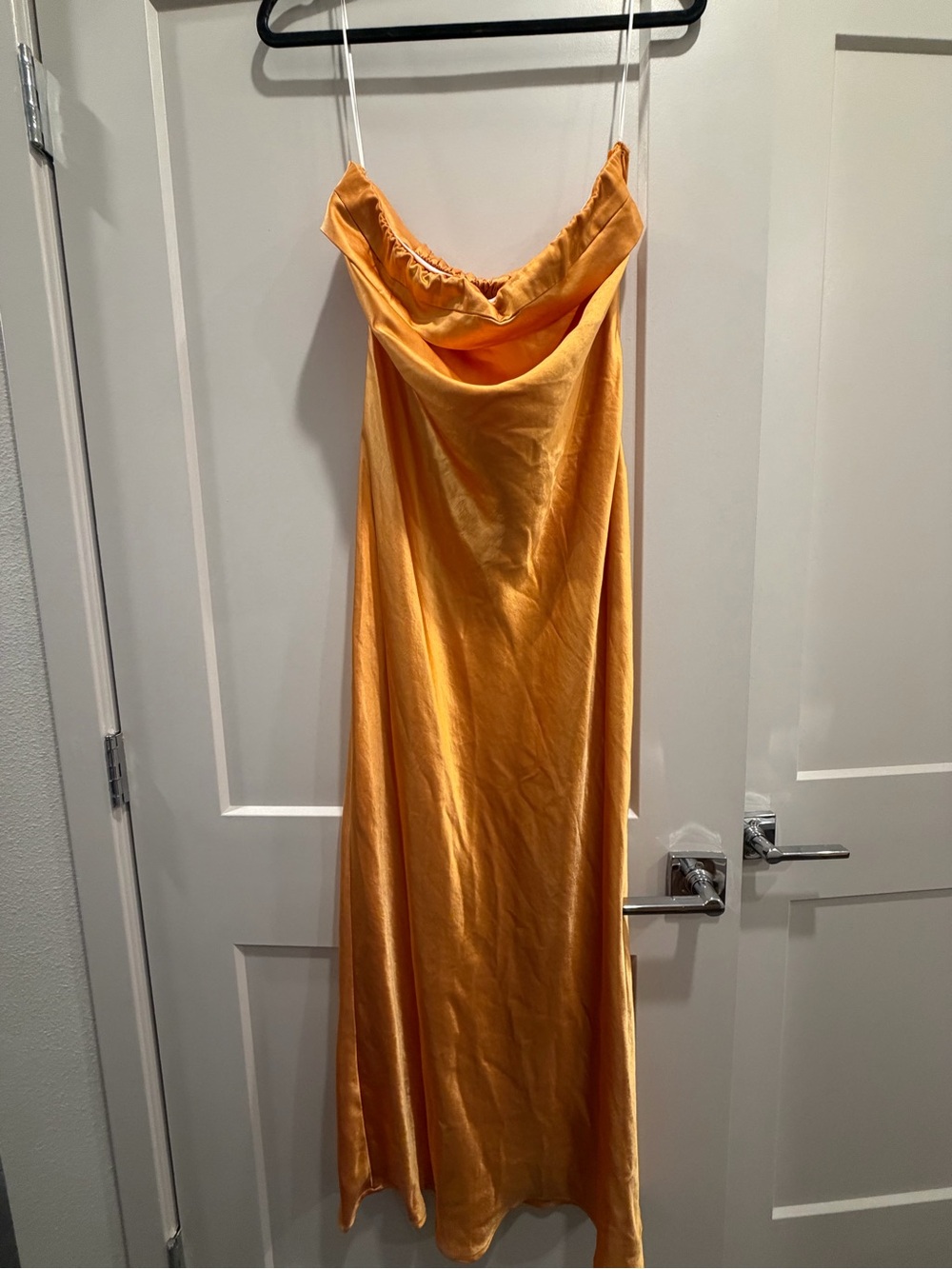 Cowl Neck Slip Dress in Golden Yellow